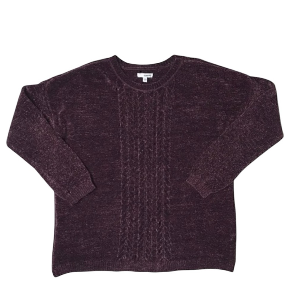 2/$20 NWT Sonoma purple crew neck cable knit sweater XL women size XL